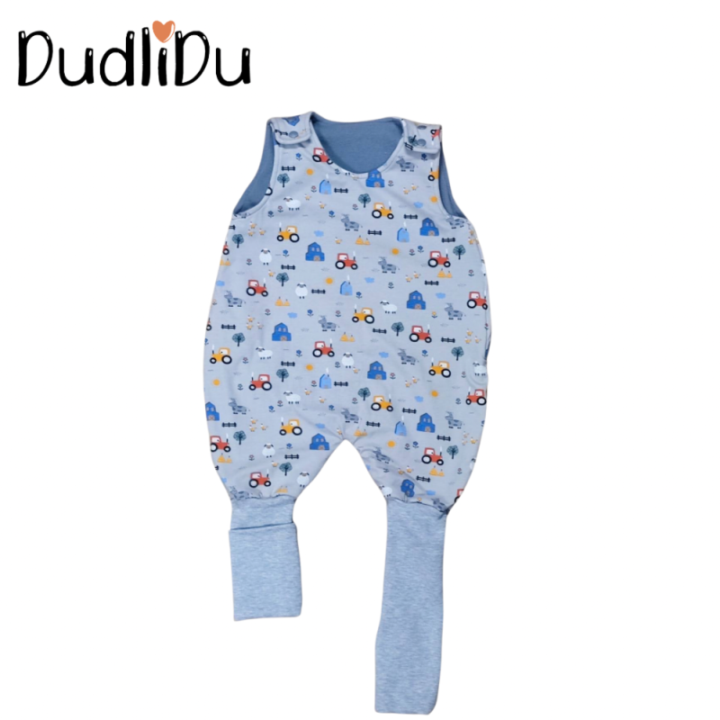 Totyogó hálózsák /pamut jersey + polár/ - A tanyán (szürke)